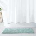 Amazon Basics Bathroom Rugs, Extra Soft Absorbent Shag Bath Rugs, Non-Slip, Quick Drying, Machine Washable, Plush Comfort for Bathroom Floor, Tub and Shower, 21" x 34", Seafoam Green