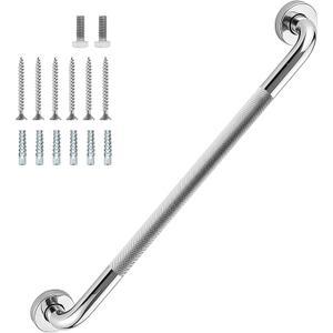 36 Inch Shower Grab Bar 1.25" Dia, Chrome Anti Slip Bathroom Grab Bar, 304 Stainless Steel Knurled Handicap Grab Bars, Safety Support Handrail, Assist Bath Shower Handle for Elderly Injury Senior