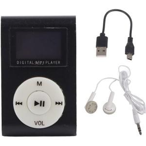 Portable Mini MP3 Music Player Screen Clip Sports MP3 Player with 32GB Expansion Slot Aluminum Alloy Material for Running Gym (Black)