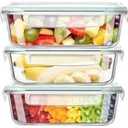 ECO-TOGO Airtight Glass Food Storage Containers with Lids (5-pack 1040ml), Glass Lunch Box, Leak-proof, BPA-Free, Microwave, Oven, Freezer, Dishwasher