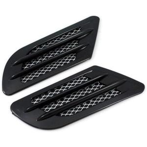 1 Pair Auto SUV Universal Car Side Mesh Vent Air Flow Fender Decoration Sticker Fit for All Car (Black)
