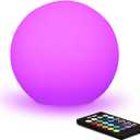 Mr.Go 6-inch RGB Color-Changing LED Globe Orb Light w/Remote, Mood Lamp Kids Night Light, 16 Dimmable Colors & 4 Modes, Battery & AC Adapter Power, Home Bedroom Patio Pool Decorative Lighting