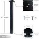 QLLY 20 inch Adjustable Metal Desk Legs, Square Office Table Furniture Leg, Table Leg, Set of 4 (Black)