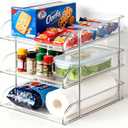 Desk Organizer and Storage,3-Tier File Paper Tray Organizers,Stackable Clear Desktop Organizer for Documents,Book Magazine Storage,Office Supplies (Clear,3 Pack)