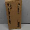 Forbena White 2 Tier Bathroom Organizer Countertop, Small Counter Top Organizer for Bathroom Decor, Modern Kitchen Counter Shelf for Snack, Vanity Makeup Organizers and Storage Tray for Bedroom