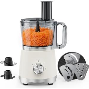 OLIXIS Food Processor 10.5 Cups, 600W Powerful Food processors with 5 Blades, Dishwasher Safe Meat Grinder for Slicing, Shredding, Chopping, Kneading, for Meat, Vegetables, Fruit, Dough