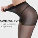 DUCMODA Unbelievable Durability Sheer Tights for Women, 20D High Waist Stocking, Rip Resistant Strong Pantyhose (S)