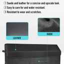 Fyzeoty Car Organizers for Trunk for Suv Sedan, Leather Storage Box,Extra Large,Magnetic Lid,Collapsible and Adjustable, S004, Black