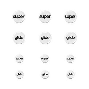 Superglide Glass Mouse Skates  Consistent Controllable Glide, Polished Round Edge, Super Balanced Gaming Mouse Feet with Durable Sole for Universal 6mm + 9mm 12pcs (TypeC, White)