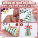 Soulchen 8 Set Christmas Tree Sequin Decoration Kits Christmas Tree Decoration Craft Ornament Included Cone Polystyrene Nails Sequins Ribbon for Make Your Own Sequin Tabletop Centerpiece Decor