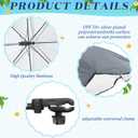 Buryeah 2 Pcs Automatic Chair Umbrella with Universal Clamp 44" UPF 50+ Portable Clamp on Beach Chair Adjustable Wheelchair Umbrella for Outdoor Patio Parasol