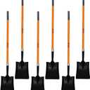 Ashman Heavy-Duty Transfer Shovel (6 Pack) with 47-Inch long Durable Handle and Blade- Ideal for Construction, Landscaping, Gardening, and Snow Removal- Durable, Rust-Resistant, and Multipurpose Scoop