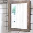 AAZZKANG Mirror with Wood Framed Rectangle Rustic Wall Mirrors Decor Large 26"x18" for Bedroom Bathroom Living Room Entryway