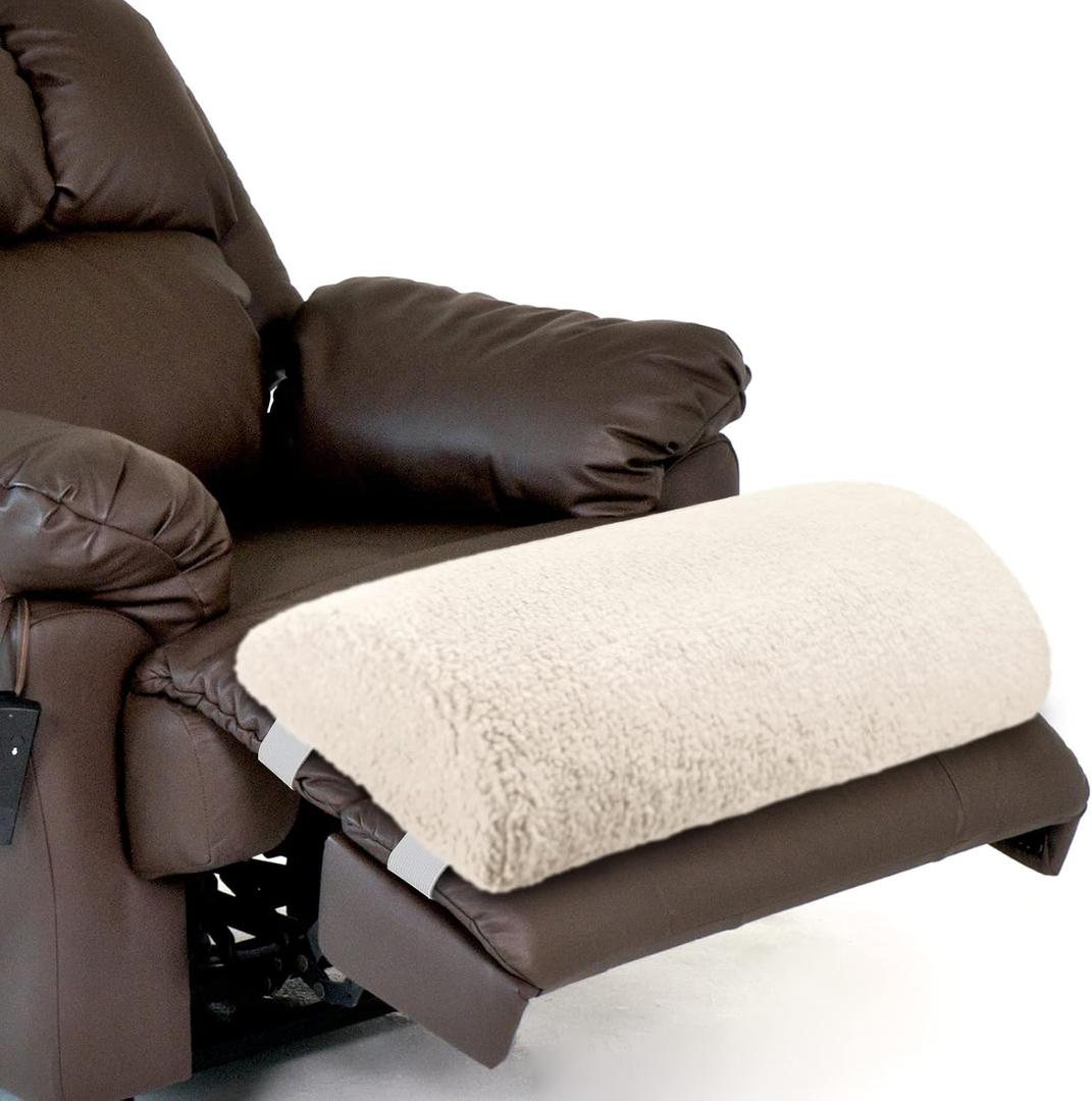 Wesiti Recliner Foot Pillow Cushion High Resilience Sherpa Memory Foam Bolster Sleeping Rest Multipurpose Half Roll Leg Pillow Suitable for Bed Chair Sofa Headrest Back Lumbar Leg Support (Beige)