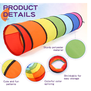 Simgoing 2 Pcs Play Tunnel for Kids Toddlers 6ft Multicolored Crawl Tunnel Play Tent for Baby or Pet Collapsible Gift for Boy and Girl Indoor and Outdoor Game(Classic)