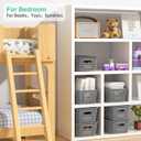 8-Pack Grey Plastic Storage Baskets with Lids, Label Organizers, Stackable Organizer Containers: For Organizing Shelves, Drawers, Desk Closets, Playrooms, Classrooms, Offices
