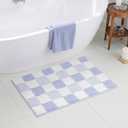 GRANNY SAYS Checkered Purple Bathroom Rugs, 32" x 20", Non-Slip Bath Mats for Bathroom, Plush Shag Absorbent Microfiber Ultra Soft Bath Mat, Cute Washable Rug for Tub, Shower, Bedroom (1'8" x 2'8" (Rectangular))