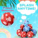 24 Pcs Hawaii Cartoon Themed Water Balls Pool Party Favors 2 Inch Hawaii Luau Beach Balls Red Blue Flower Patterns Absorbent Pool Toys for Kids Party Supplies