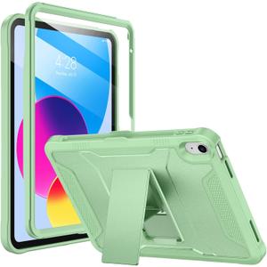 Soke Case for iPad (A16) 11th Generation 11-inch 2025, iPad 10th Generation 10.9-inch 2022, with Built-in Screen Protector and Kickstand, Rugged Full Body Protective Cover - Matcha Green
