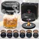 Electric Whiskey Smoker Kit,Cocktail Smoker Kit with 6 Wood Chips Built-in Lighter, Old Fashioned Drink Smoker Kit Gifts