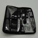 31pcs BBQ Grill Accessories Set for Men Dad, Heavy Duty Grilling Tools Gifts for Fathers Day, Stainless Steel BBQ Utensils Kit with Mats, Grill Brush in Carrying Bag Black