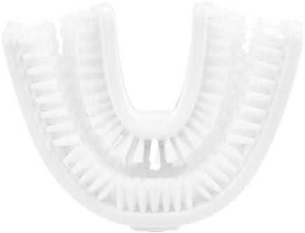 V-White U-Shaped Replacement Head for Ultrasonic Toothbrush - New Improved Design, 75% Faster, Effective Whole Mouth Deep Clean & Massage, Thinner Soft Food Grade Silicone Bristles (White, Adult.)