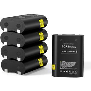 5-Pack 6V 2CR5 Battery,Lithium Photo Battery Replaces 2CR5, DL245, DL2CR5, DL345, DL345A, EL2CR5, EL2CR5BP, EOS 1V, KL2CR5, KL2CR5-1, PR2CR5, RL2CR5, RL2CR5-1No Charging Allowed