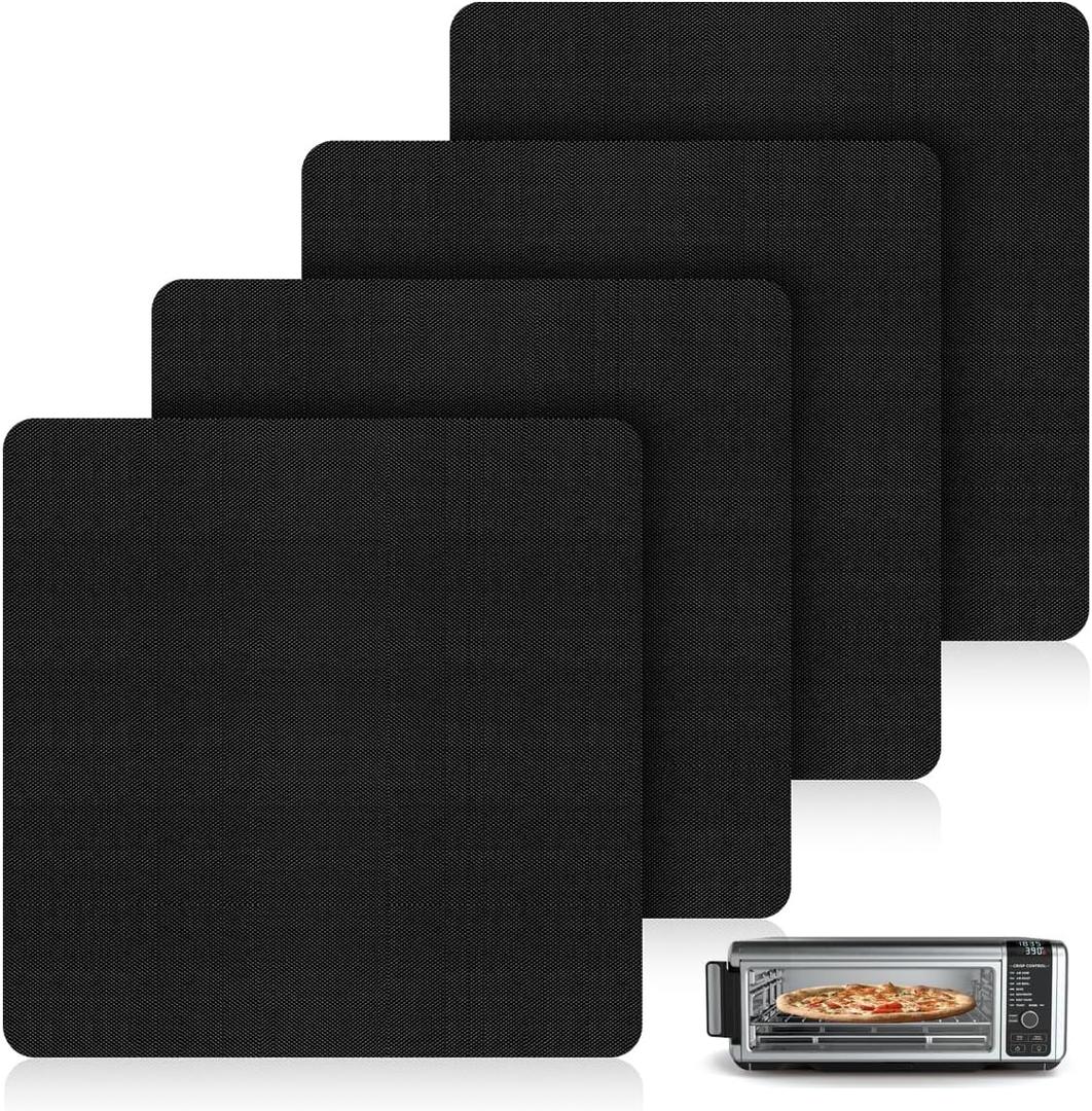 AIEVE Air Fryer Oven Liners, 4 Pack Non-stick Mat Baking Compatible with Ninja Foodi SP101 SP201 SP301 Fry Toaster Microwave Bottom of Gas & Electric
