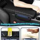 Center Console Armrest Cover for Toyota Camry Arm Rest Covers Pad with Side Pockets, Black Faux Leather Interior Accessories (for Camry 2025)