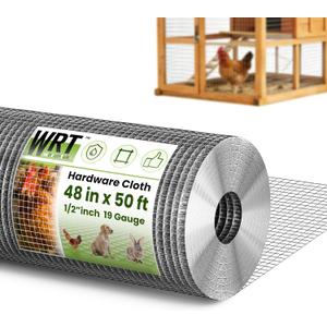 1/2 inch 48in x 50ft Hardware Cloth Chicken Wire Fencing 19G, Hot Dipped Galvanized After Welding, Wire Mesh Roll, Garden Fence,Poultry and Rabbit Barrier, Outdoor Metal Fencing