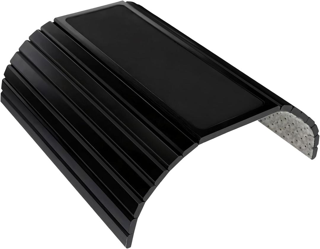 yeeplant Black Wood Sofa Armrest Tray Table with Cup Holder, Folding Drink & Snack Organizer for Couch