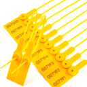 100 Plastic Security Seals,Pull Tite Tags Numbered Disposable Self-Locking,Tamper Tie 280mm Length,Use for Truck,Trailer,Container,Bag Mark,Anti Opening Package (Yellow)