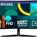 Samsung 27" Essential S3 (S36GD) Series FHD 1800R Curved Computer Monitor, 100Hz, Game Mode, Advanced Eye Comfort, HDMI and D-sub Ports, LS27D366GANXZA, 2024