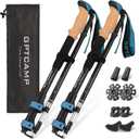 GPTCAMP Walking Sticks,Trekking Poles Collapsible Hiking Poles,Lightweight Folding Travel Walking Pole for Men Women,2pc Adjustable Hiking Stick with EVA Foam Grips for Backpacking