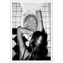 Liyark Funny Bathroom Wall Art Black and White posters Bar Disco Party prints painting Girls Bathroom Canvas wall art Funky aesthetics Teen Girl Bedroom wall decor for 12x16in Unframed