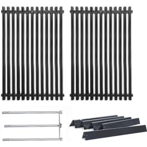 Hongso Replacement Parts for Weber Genesis Silver B & C, Genesis Gold B/C, Spirit E310 E320 700 Grills with Side Mounted Control, 17.4" Grill Grates 7525, 22.5" Flavorizer Bars 7536, Burner Tube Kit