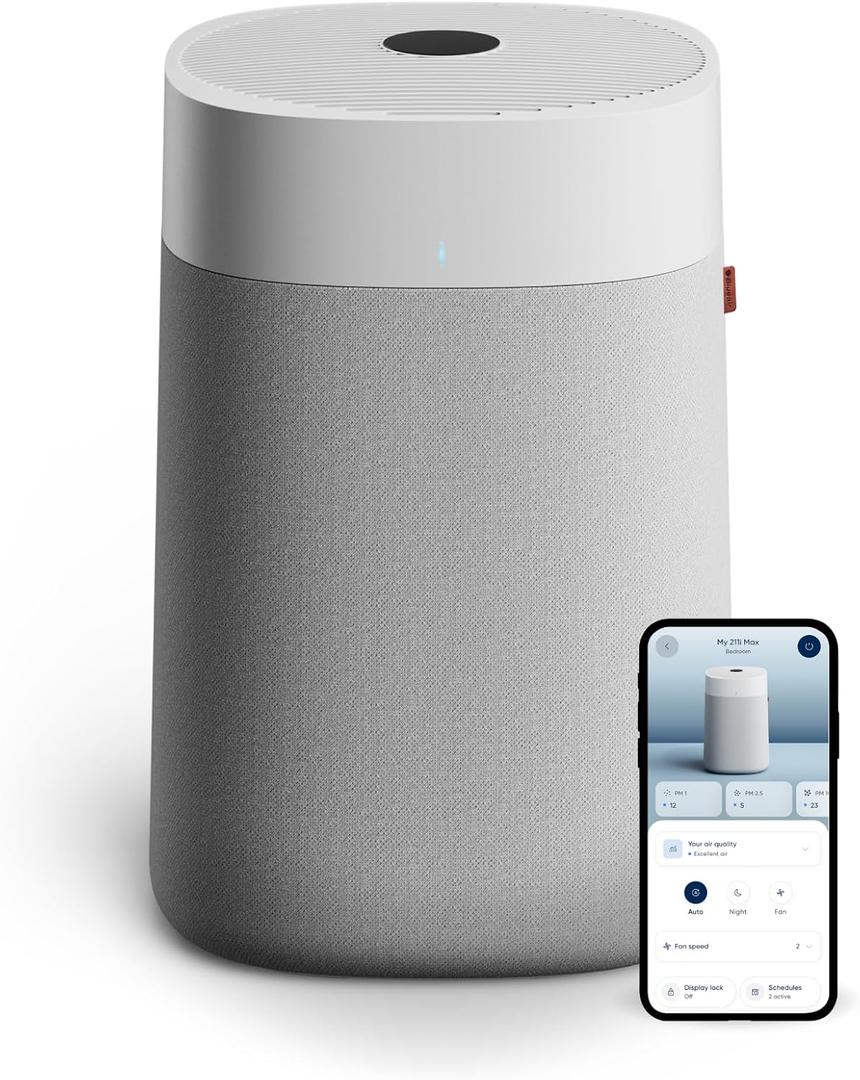 BLUEAIR Air Purifiers for Home Large Room up to 3,235 Ft², Blue 211i Max | WiFi, Auto Mode, Quiet 23dB HEPASilent Filtration, AHAM Verified, Washable Pre-Filter, Captures Pet Hair Allergens Dust Smoke