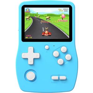 32 Bit Handheld Games for Kids Preloaded 139 Video Games, Portable Video Gaming Player with 3.0" IPS Screen and Rechargeable Battery, Mini Travel Games Electronic Gifts Toys for Boys Girls, Blue