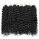 8 Packs Curly Crochet Hair GoGo Curl Crochet hair for Women Natural Black Deep Wave Braiding hair,Synthetic Bohemian Crochet Braid Water Wave Crochet hair Extensions(18inch, 1B)