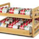 Aclema Bamboo Rolling Can Organizer for Pantry, Stackable 2 Tier Canned Food Organizer Rack for Storage, Kitchen Cabinet, Can Holders Dispensers for Pantry Up To 27 Cans