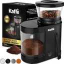 Kaffe Electric Burr Coffee Grinder (5.5oz) w/Adjustable Coarseness Settings - Flat Burr - [New Upgraded Motor ] - Precision Coffee Bean Grinder for Home Use - Black