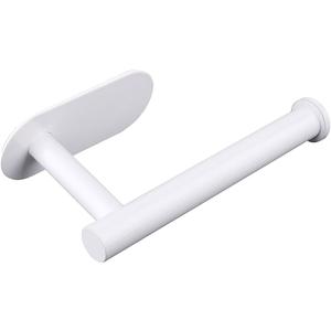 White Toilet Paper Holder, Self Adhesive Toilet Paper Roll Holder No Drilling Wall Mount for Kitchen, Bathroom, Toilet