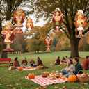 6 Pcs Thanksgiving Turkey Windsocks Thanksgiving Outdoor Decorations Boy Girl Turkey Hanging Windsocks for Tree Lawn Patio Fall Yard Decor for Home Party Garden Wall Balcony Decoration