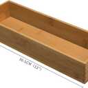 Bamboo Drawer Organizer - Kitchen Drawer Utensil Organizer Office Supplies Desk Organizer Makeup Silverware Tray Flatware Organization 12"*4"*2"
