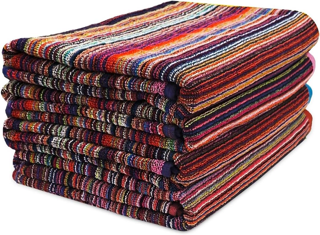 BolBom*S Bath Towel Set 4 Pack,30 x 60 Inches Large 100% Cotton Stripe Bath Towel Soft,Absorbent and Quick Dry Towels for Bathroom, Pool, Beach, Swim and Yoga, Bathroom Towels for Daily Use