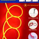 DUOFU365 Orange Neon LED Strip Light, DC 12V 600 SMD2835 LED Neon Rope Lights,Upgraded 16.4ft/5m Led Light Strips Flexible Waterproof for Indoor/Outdoors Home Decoration/DIY(No Power Adapter)