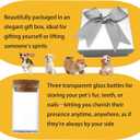 2 x Pet Fur Keepsake Box with 3 Clear Glass Jars, Wooden Memorial Box for Dog, Cat Hair, Whiskers, Teeth,Tags, Memorial Gifts for Loss of Dog, Cat, Bunny, Horse, Pocket Pet