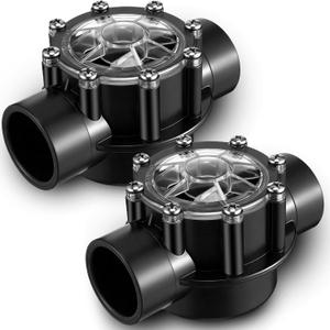 2 x Dreyoo 2 PACK Pool Check Valve Compatible with Jandy 1-1/2-Inch to 2-Inch Check Valve, 180-degree Regulator Positive Seal & Non Lube Pump Flow Regulator for Swimming Pools and Spas
