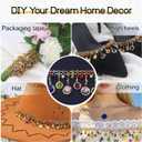 Bijou Joon 2 Yards Colorful Gold Rhinestone Trim by the Rhinestone Chain Tassel Sew Fringe Bedazzling for Crafts Dress Embellishments Wedding Clothes Straps Decoration