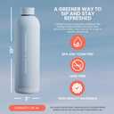 Lindywell 26 oz Double Wall Insulated Water Bottle - Stainless Steel Water Bottles for Office and Travel - Leak Proof Pilates, Yoga, and Gym Bottle, Sky Blue